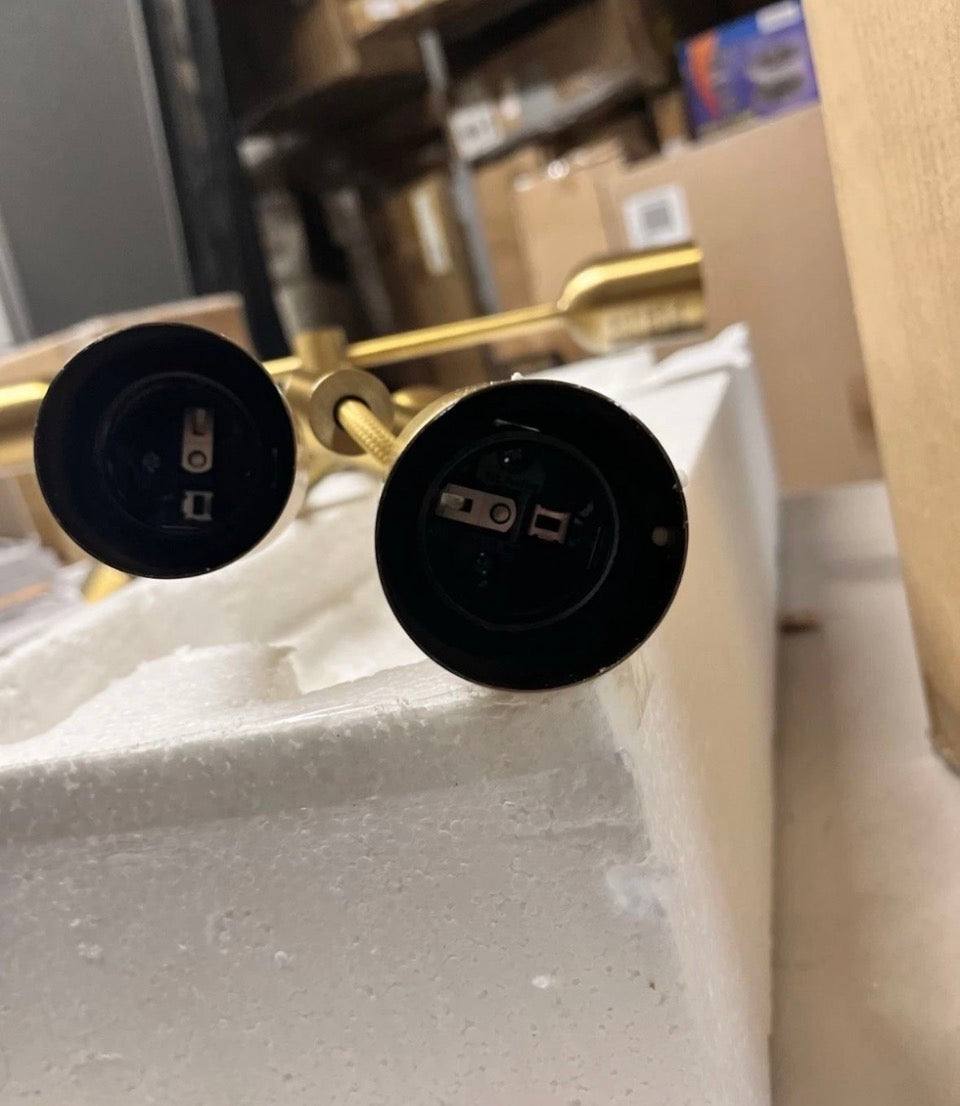 Open Box 3-Arm Chandelier Brass: Adjustable Height, ETL Listed, Metal Body - Threshold™