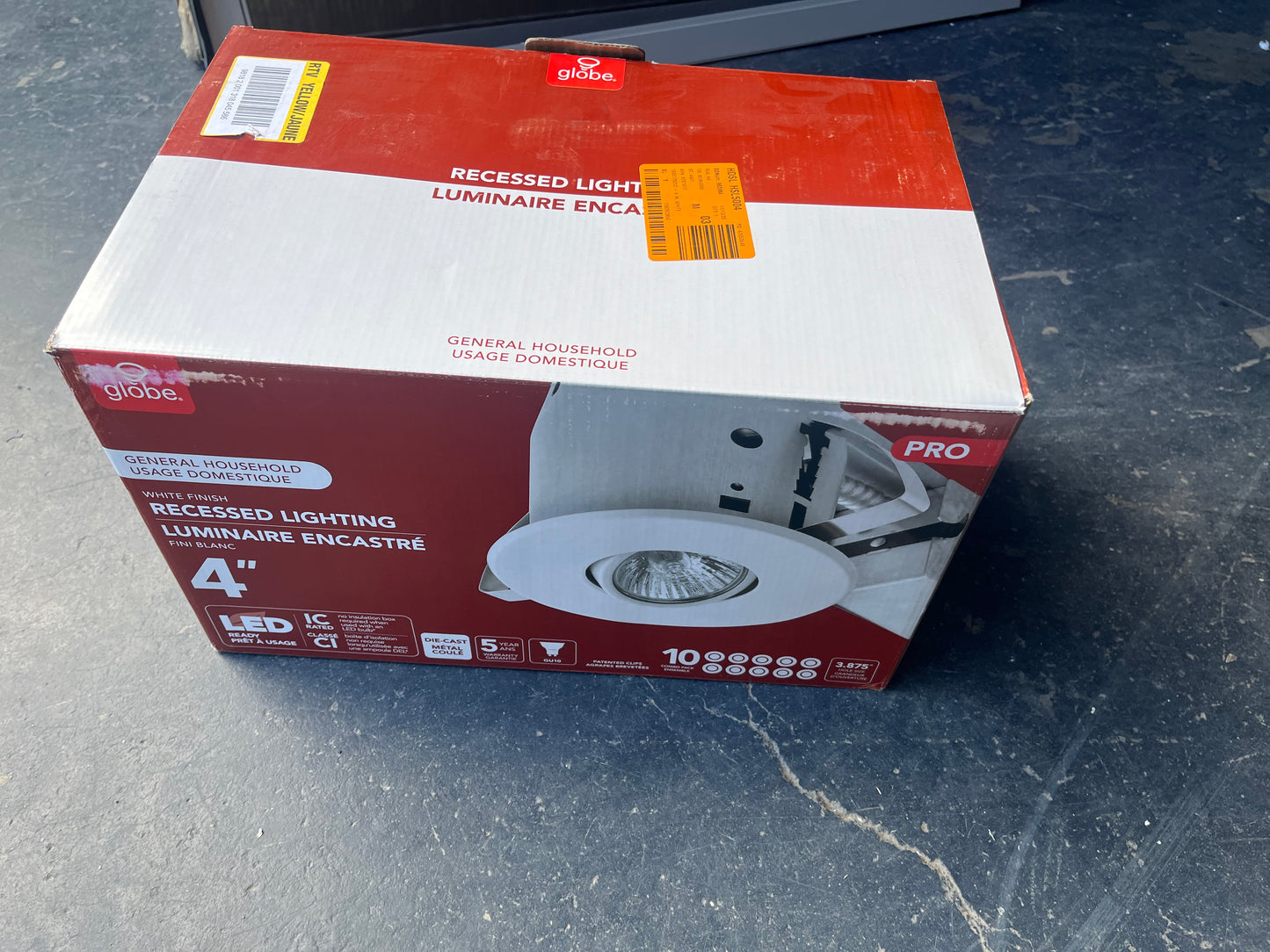 Globe Electric 4 in. White Dimmable Can Recessed New Construction and Remodel Lighting Kit (10- Pack)