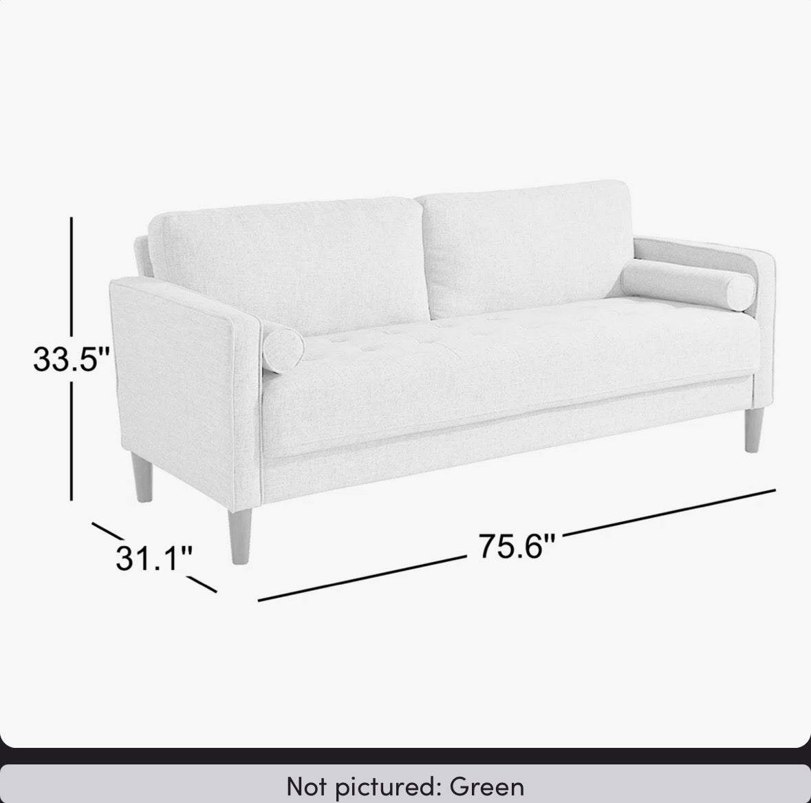 Mercury Row Garren 75.6 Tufted Sofa GREEN
