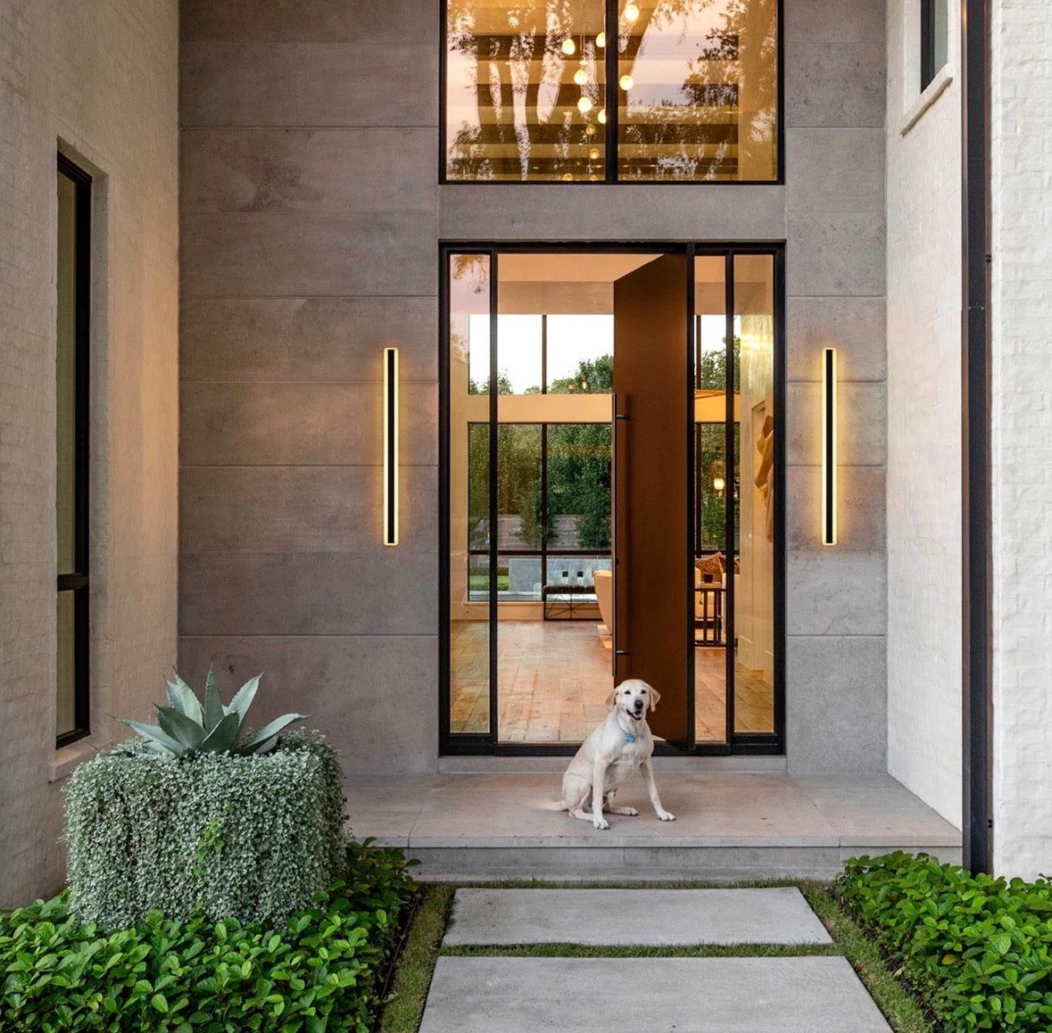 Ivy Bronx Barde Slender Sideway Outdoor Hardwired Bar Wall Sconce with LED Light Source