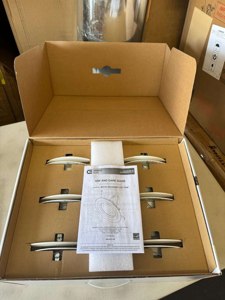 COMMERCIAL ELECTRIC 5/6 in. Integrated LED Recessed Retrofit Light Trim with Selectable Color Temperature, (12-Pack)