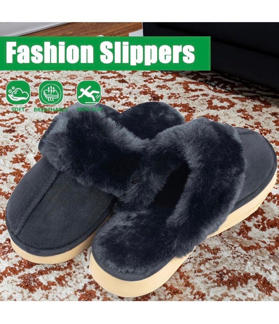 Open box Stlozpa Platform Slippers for Women Memory Foam,Fluffy Comfy Soft Warm Slippers for Women, Slip On Plush Bedroom Shoes Women Indoor and Outd