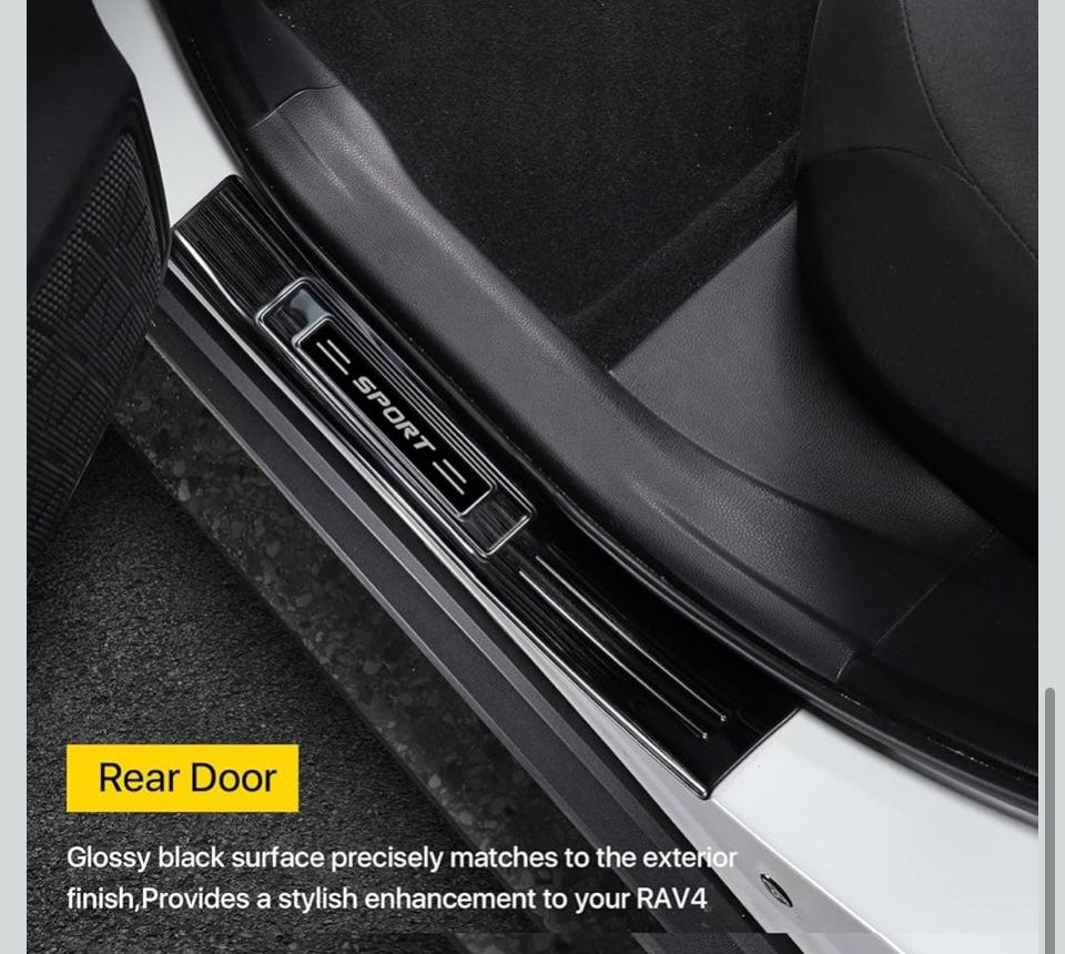Open Box YAKANEY for Toyota RAV4 2025 2024 2023 Door Sill Protector Cover, Stainless Steel Outer Door Entry Guard Plate Fit for RAV-4 2022 2021 2020 2