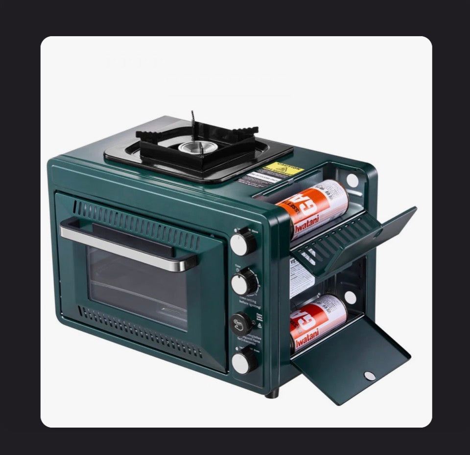 VEVOR Outdoor Oven 2-in-1 Portable Gas Camping Stove Oven Combo Adjustable Fire