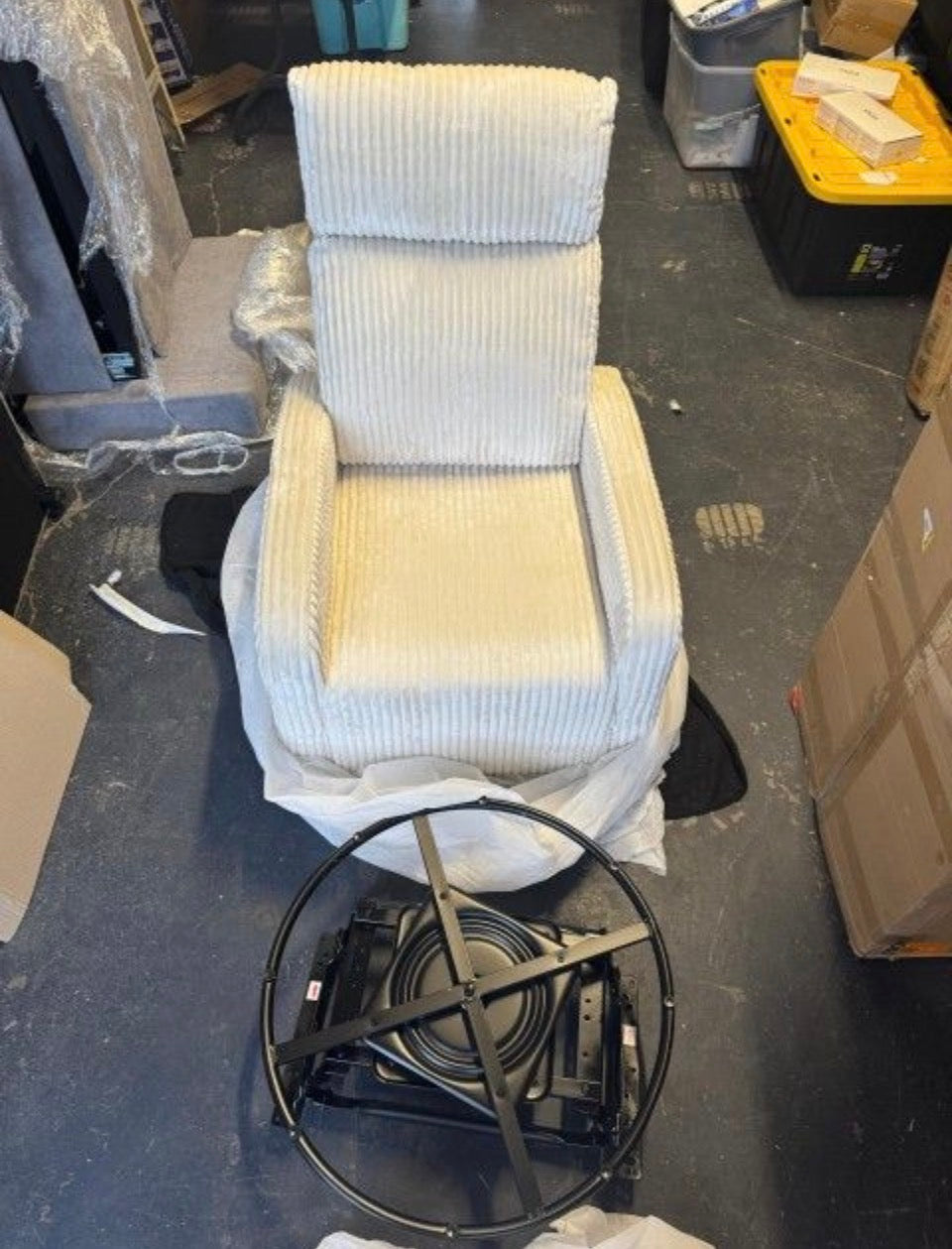 Open Box New YAHEETECH Corduroy Swivel Nursery Glider Chair for Nursery Room Living Room