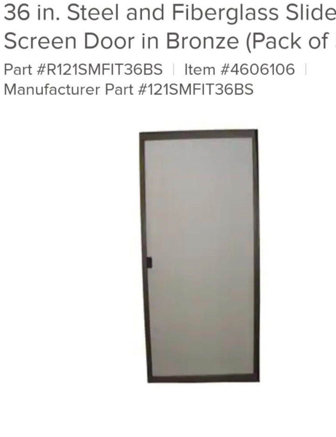 Ritescreen adjustable patio screen door, bronze, 36x78, local delivery Las Vegas only.