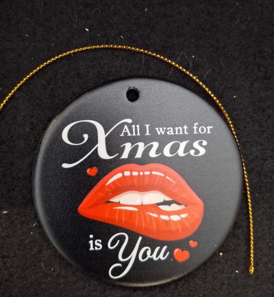 Open Box New MeoDen All I Want for Xmas is You - Couples Christmas Ornament - Ideal Gifts for Men & Couple