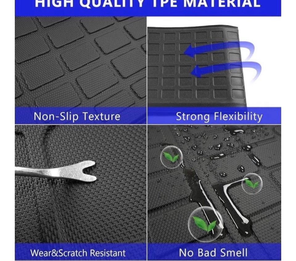 Open Box New 7&8 seater xipoqix trunk mat backrest mat compatible with 2021-2025 toyota sienna tpe cargo mat replacement for 2021-2025 toyota sienna a