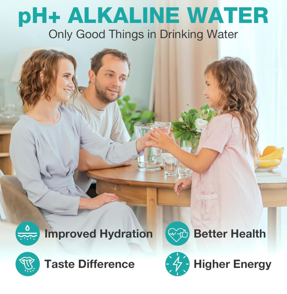 SimPure Alkaline UV Reverse Osmosis System, NSF/ANSI 58 Certified, Tankless RO Water Filter System 400 GPD, pH+ Remineralization Water Filtration Unde