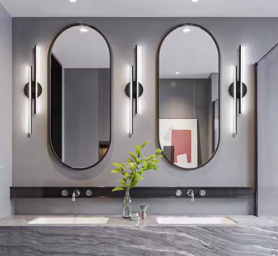 OPEN BOX NEW EDISLIVE Bourget 23.6 in. 2-Light Black LED Vanity Light Bar with 6000K for Bathroom, Bedroom, Living Room