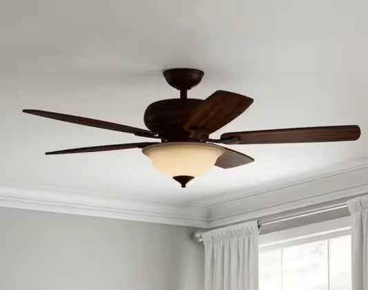 Hampton Bay Southwind 52-inch Venetian bronze ceiling fan with reversible blades, LED light kit, and remote control