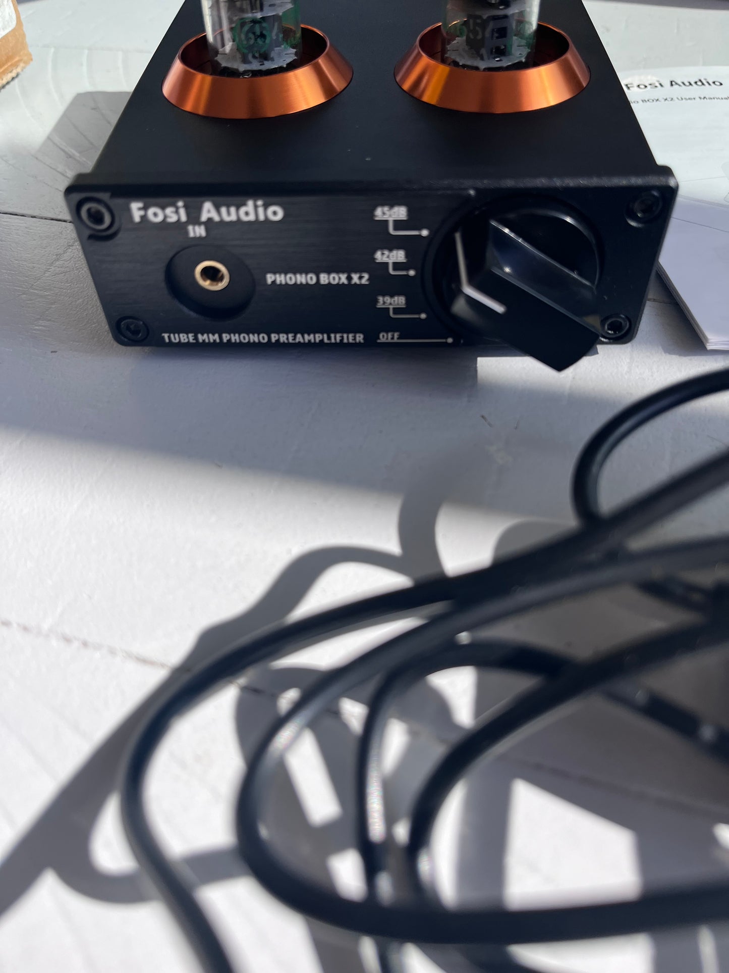 Open Box Fosi Audio Box X2 Phono Preamp, Mini Stereo Audio Hi-Fi Preamplifier with Gain Gear, PreAmplifier for MM Turntable Phonograph and Record Play