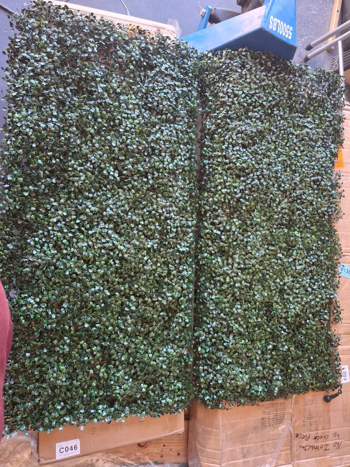 Open Box New Nearly Natural 40 in. W x 40 in. H Artificial Boxwood Living Wall Privacy Panel Hedge with 100 Warm White LED Lights (Indoor/Outdoor)