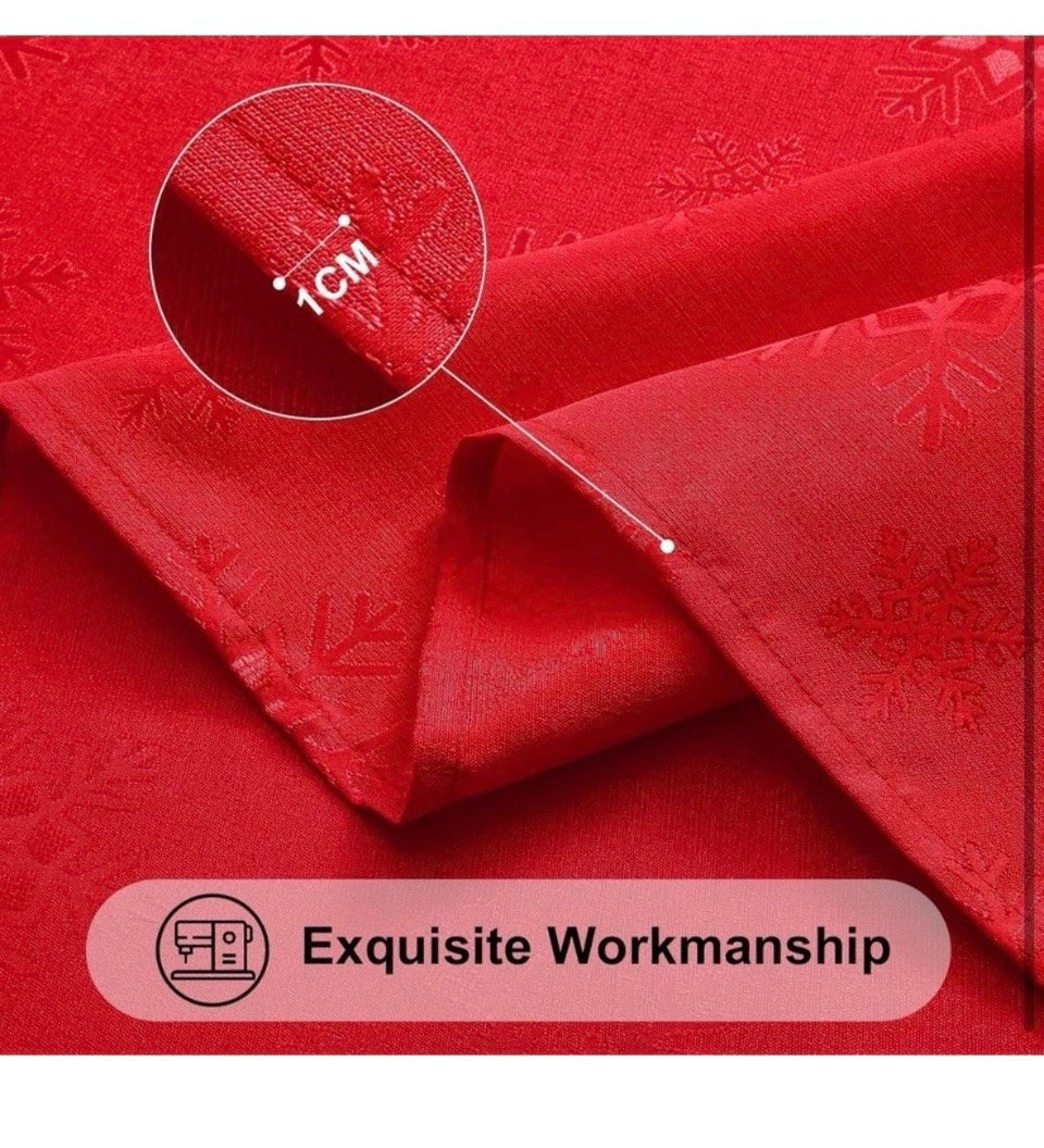 New Smiry Rectangle Christmas Tablecloth 60x120 Inch, Waterproof Damask Table