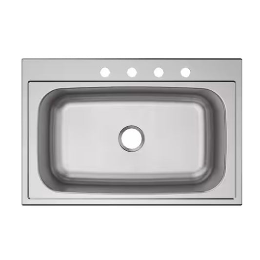 Open Box Elkay Parkway 33 in. Drop-in Single Bowl 20-Gauge Stainless Steel Kitchen Sink Only