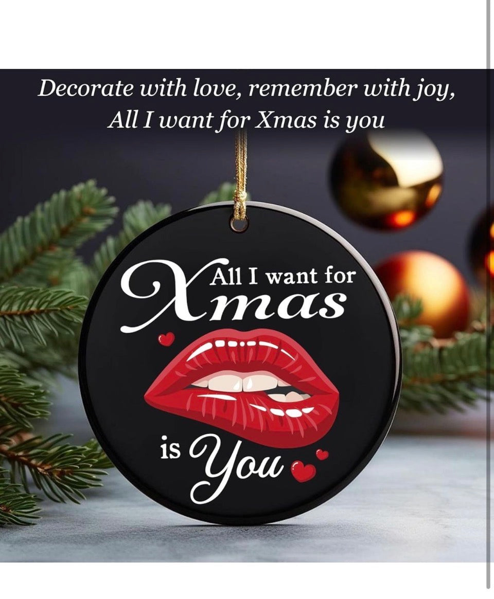 Open Box New MeoDen All I Want for Xmas is You - Couples Christmas Ornament - Ideal Gifts for Men & Couple