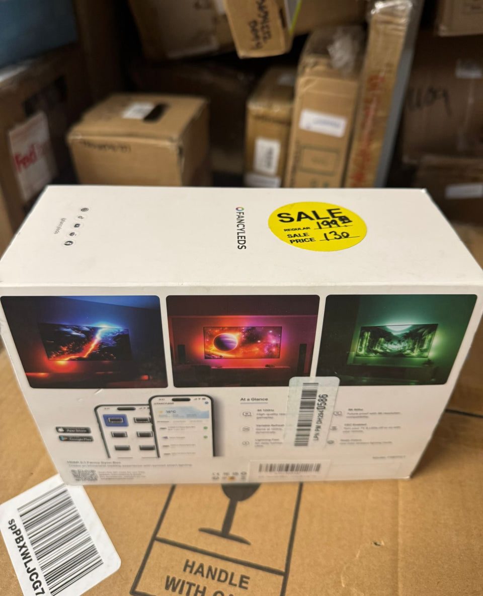 USED Fancyleds HDMI 2.1 Fancy Sync Box Streaming Media Player Syncing Device; 4K 120Hz, HDR, Movies Supported (for 55" to 65" TVs)
