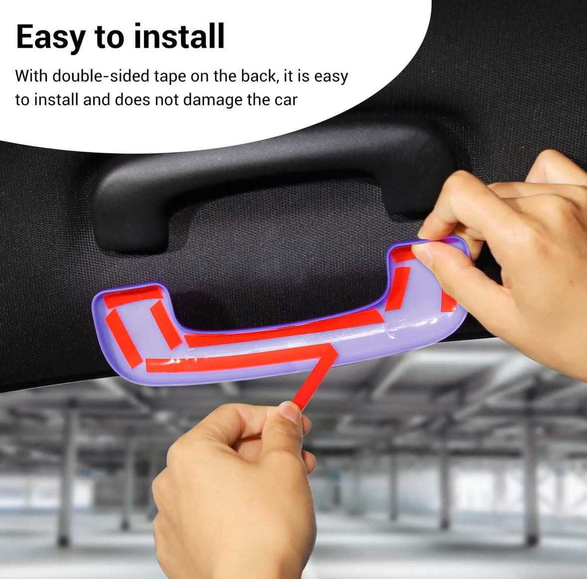 Voodonala for Charger Roof Top Handle Roof Grab Handle Cover Trim for 2015-2024 Dodge Charger Interior Accessories, ABS Purple 4pcs