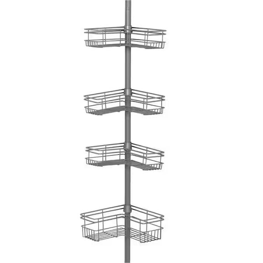 Open Box Glacier Bay Tension Pole Corner Shower Caddy in Satin Nickel