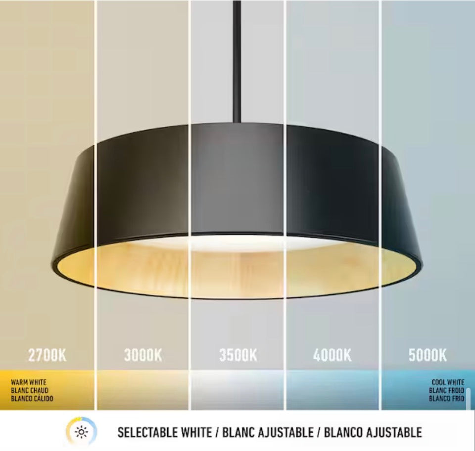 Artika Alton 43-Watt Integrated LED Black 5 CCT Modern Hanging Pendant Chandelier Light Fixture for Dining Room or Kitchen