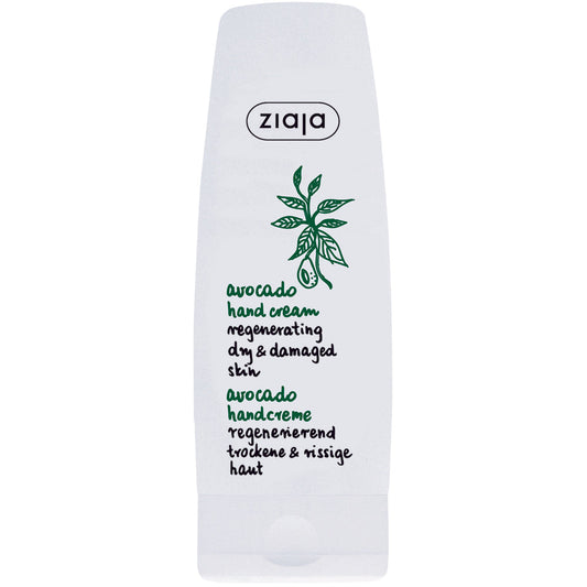 Ziaja Avocado Oil Hand Cream for dry and damaged skin, 2.8 fl oz tube with regenerating and moisturizing properties