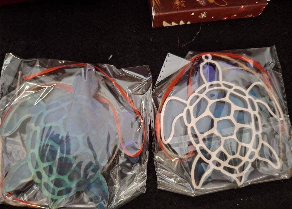 Open Box New FLAGWIX Sea Turtle Gifts for Women Men - Suncatcher Christmas Ornaments 2025 for Tree Decorations - Beach Gifts for Women Mom Animal Love