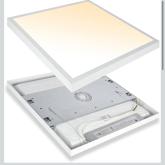 Open Box Mcacggo 2x2 FT Surface Mount LED Panel Light Dimmable & 3 Color Selectable 3000K/4000K/5000K - 40W 24x24 Inch LED Flush Mount Ceiling Light L