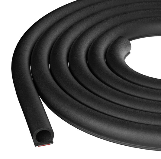 40 ft black D-shaped automotive weather stripping rubber door seal with adhesive backing for car doors and frames