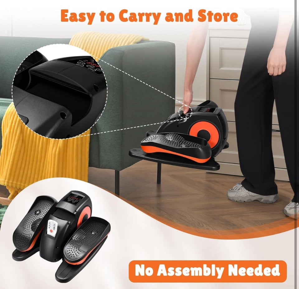 GUMWIG Under Desk Elliptical Exercise Machine, Electric Leg Exericser While Sitting for Seniors, Mini Pedal Ellipse Exerciser with Remote Control, Portable PeddlerTraining Equipment for Home Office