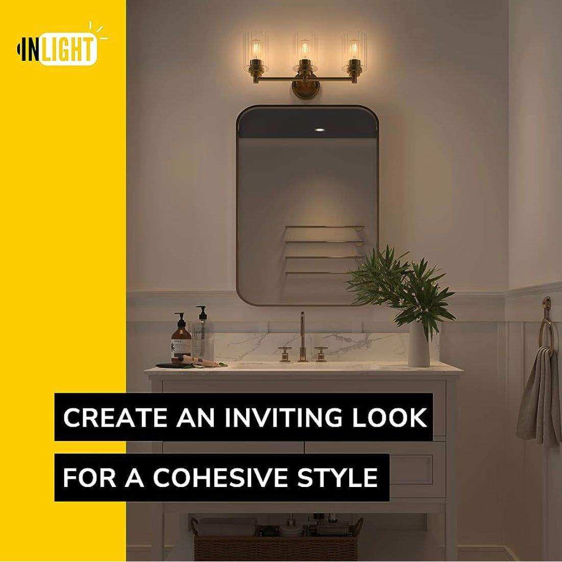 GETINLIGHT Inlight 20 Wide 3 Light Gold Bathroom Vanity Light - Selzalot