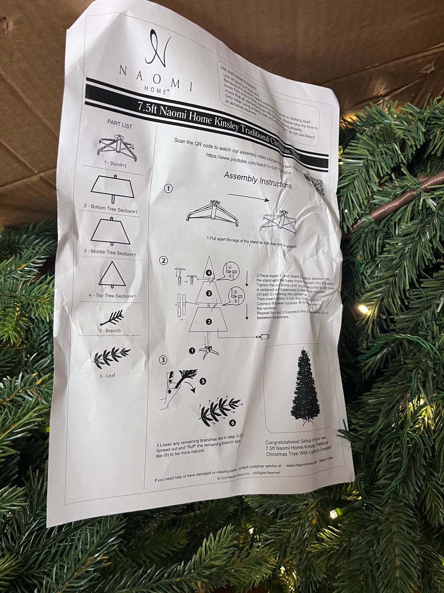 Canora Grey 7.5Ft Pre-Lit Green Full Artificial Pine Christmas Tree with Metal Stand