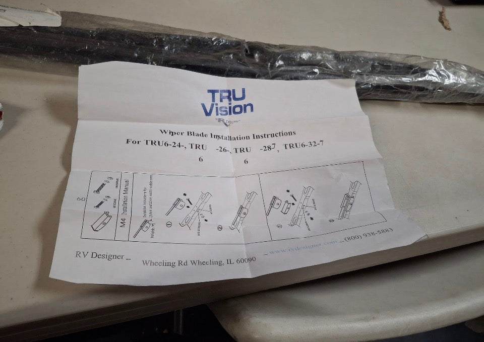 Open Box "RV Designer TRU6-32-7, 32"" TruVision Wiper Blade, Metal, Heavy Duty, 2PK"