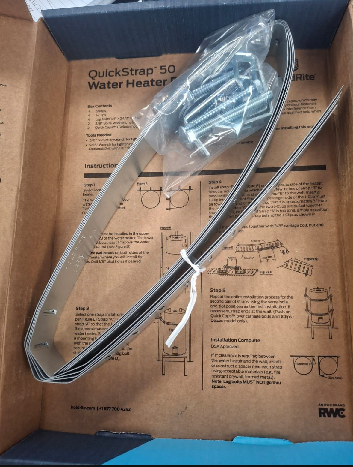 Open Box HOLDRITE Quick Strap 80 Gal. Galvanized Steel Water Heater Restraining Strap