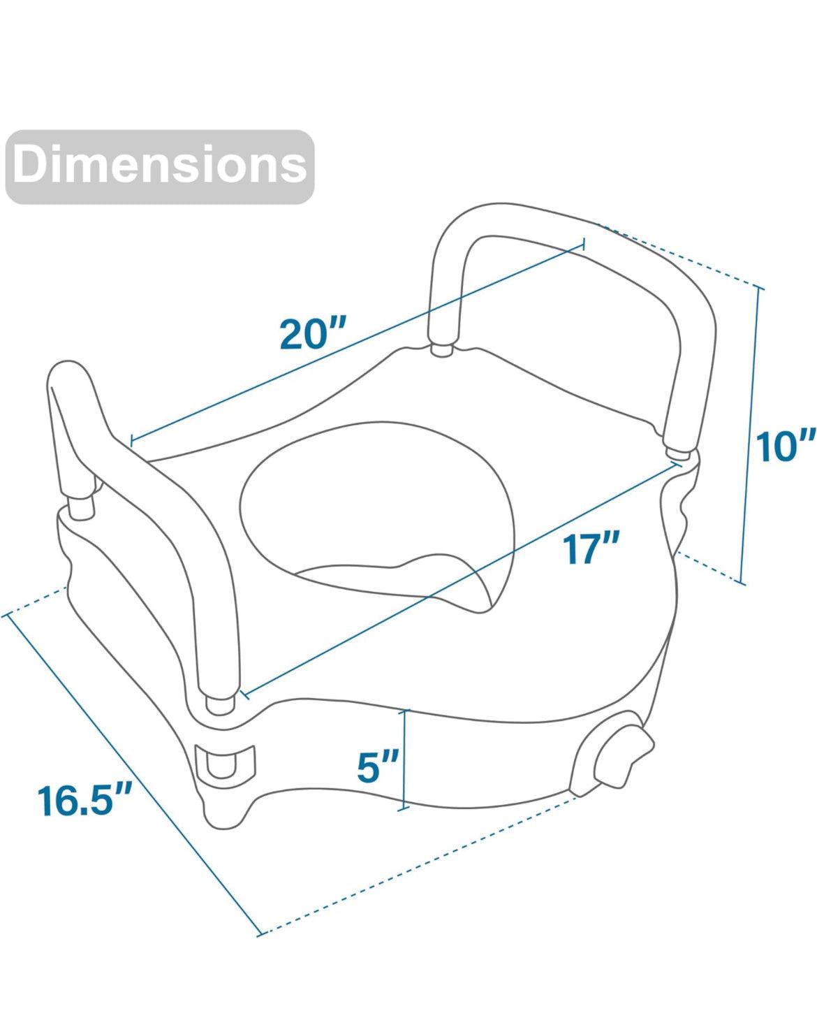 Vaunn Raised Toilet Seat and Elevated Commode Booster Seat Riser - Selzalot