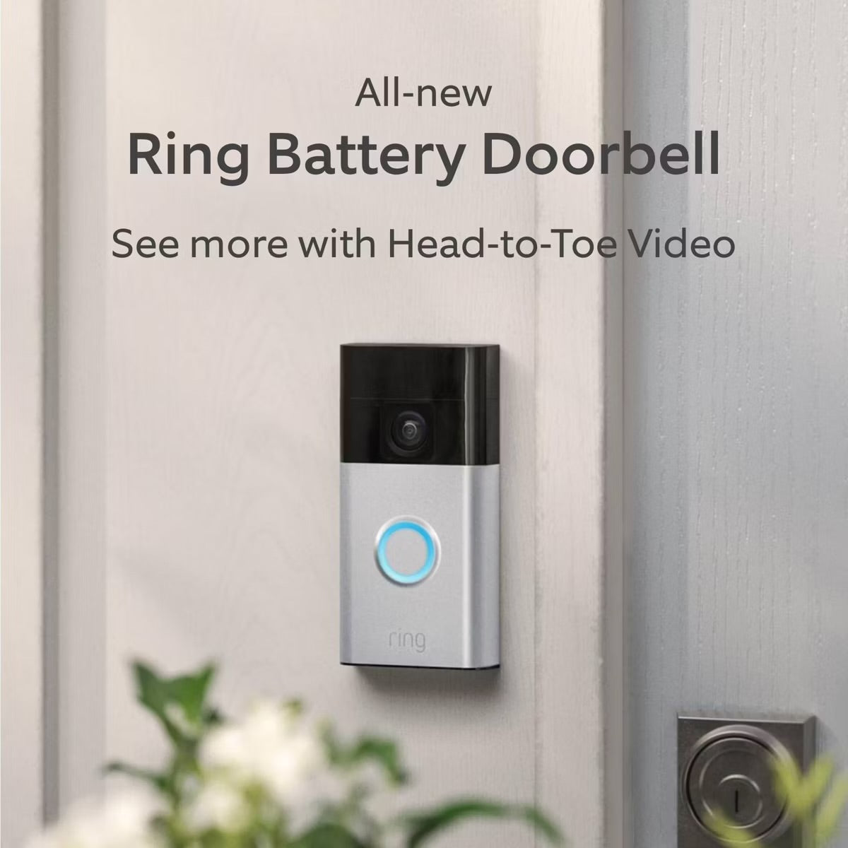 Brand New Ring Battery Doorbell with Head-to-Toe HD Video, Live View with Two-Way Talk, and Motion Detection & Alerts