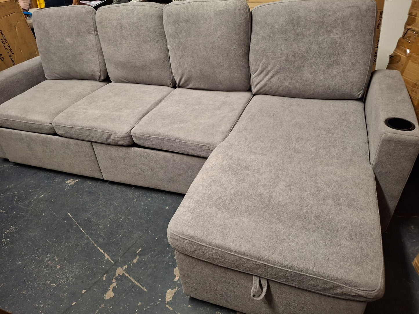 PRE-ASSEMBLED LATITUDE RUN Hatuner 100.5'' Upholstered Sleeper Sofa, L-Shaped Sofa Bed with Storage Chaise