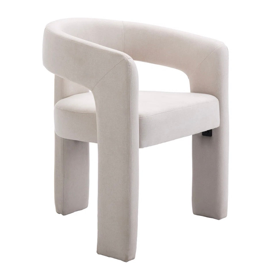 Dalpat Iron Arm Chair by KELLY CLARKSON HOME in soft sherpa fabric with unique three-legged modern design and sturdy build