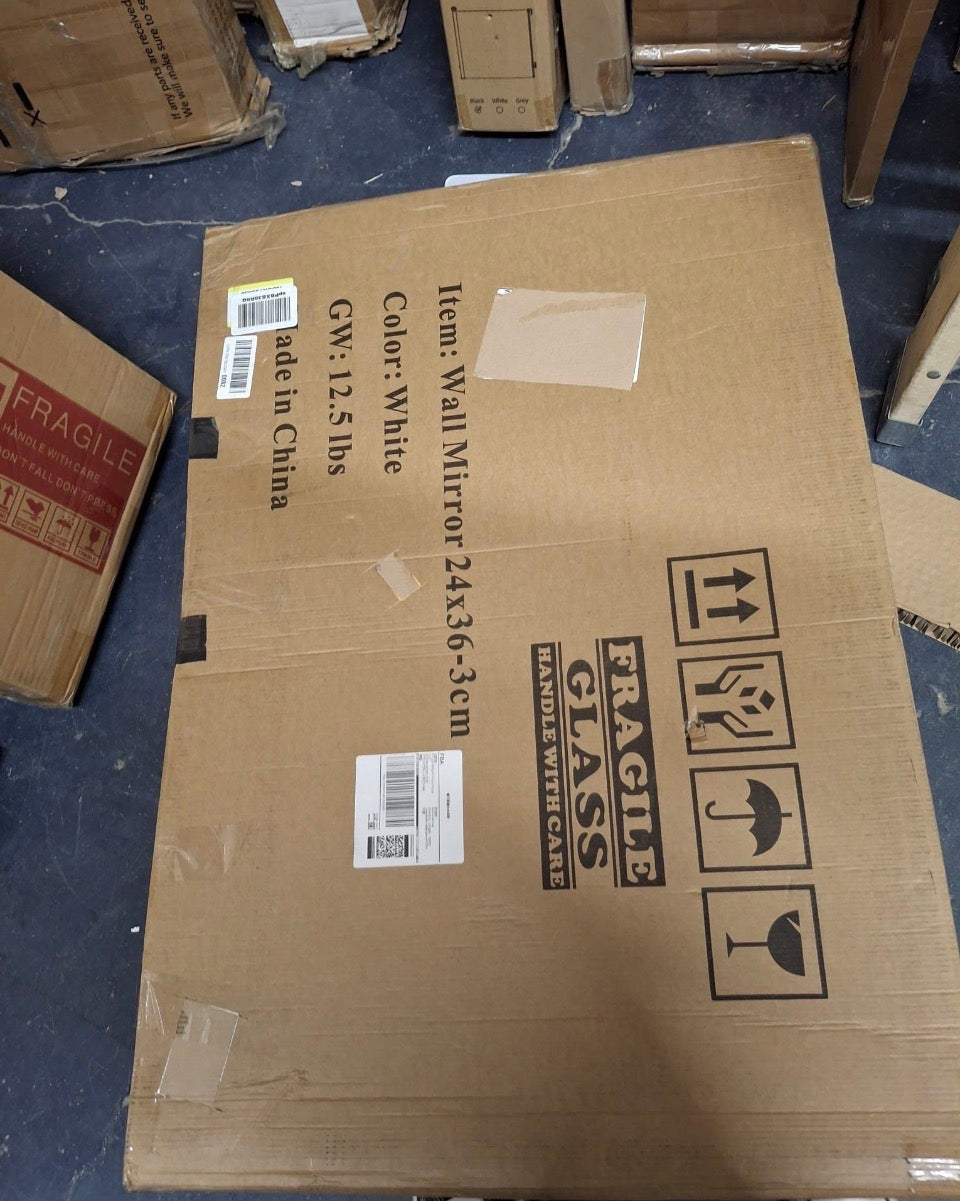 BOMINICA Rectangular Wall Mirror 24" x 36" Bathroom Mirror Framed Wall Mirror for Living Room, Vanity, White