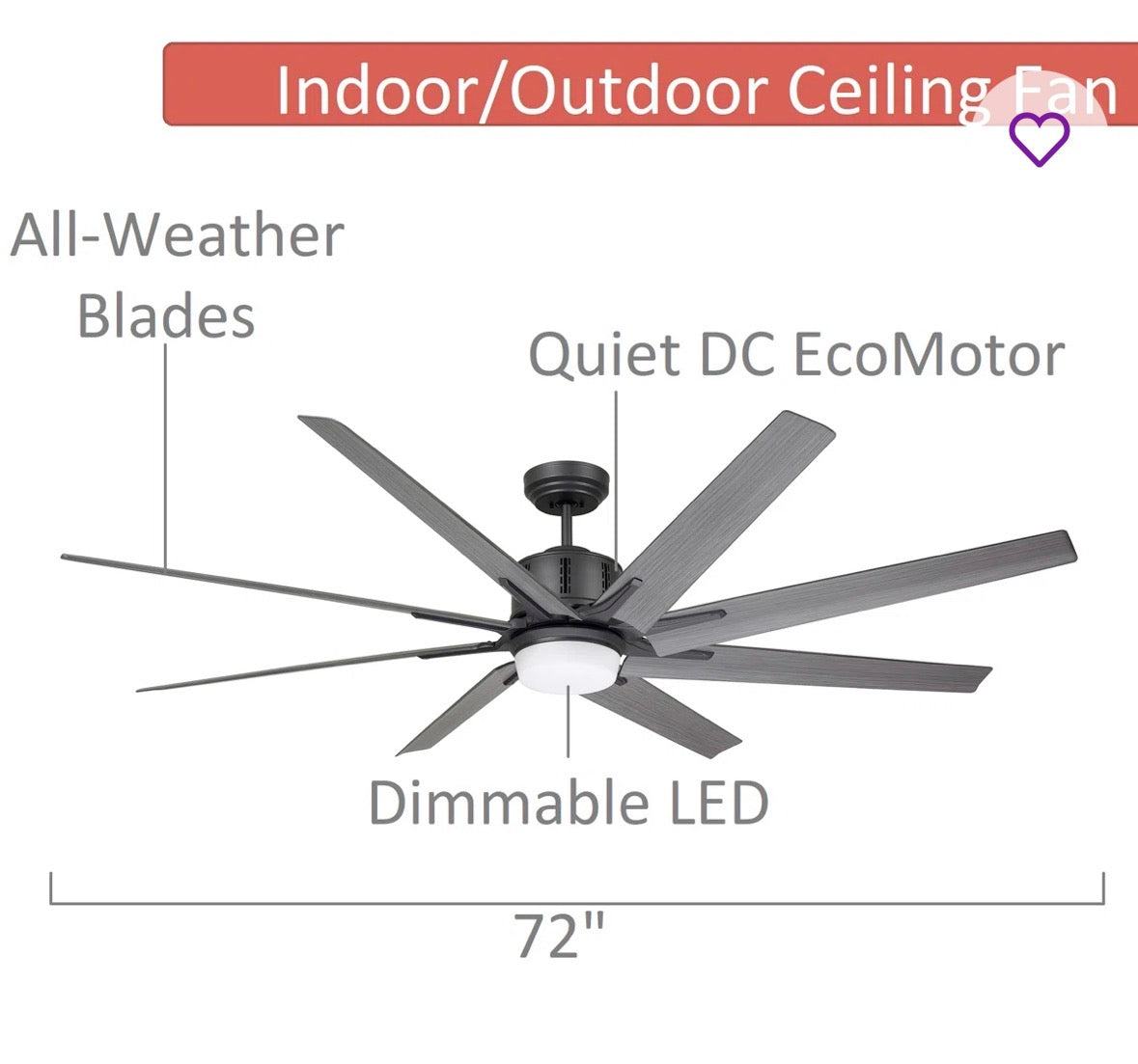 Ebern Designs Kenja 72'' Ceiling Fan with LED Lights