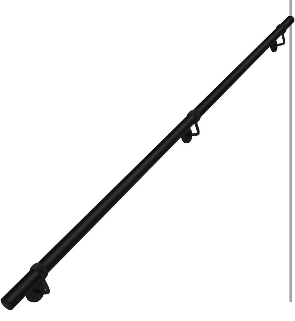 ROTHLEY 6.6 FT Industrial Handrails for Indoor Stairs: Modern Staircase Handrails Wall Mount Stair Handrail 1.6 Round Sturdy Pipe Hand Railings for St
