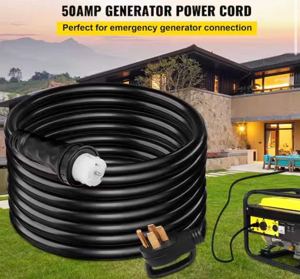 VEVOR 30 ft. Generator Extension Cord 50 Amp 250-Volt Generator Extension Cord with Twist Lock Connectors