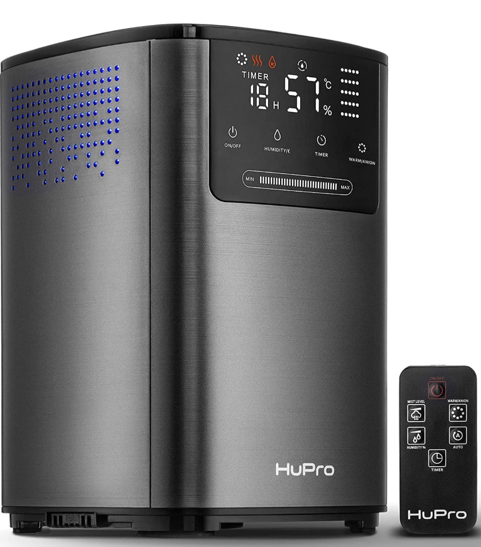 Open Box Hupro Top Fill Cool Mist & Warm Mist Humidifier for Large Room Home Bedroom Living Room 4L Big Capacity, Air Ultrasonic Humidifiers with Essential Oil Diffuser, Sleep Mode, Quiet for Baby
