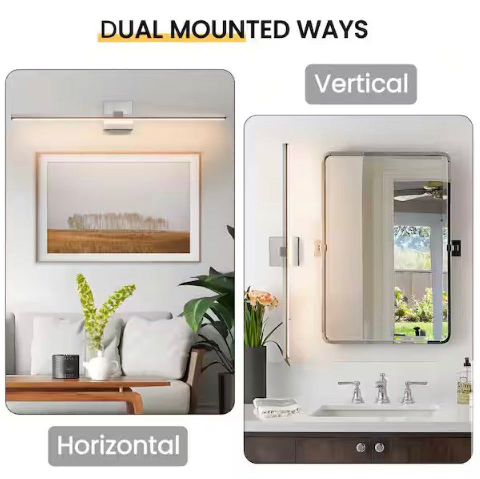Kaisite 32 in. 1-Light Brushed Nickel LED Vanity Light Bar Wall Sconce Bathroom Light Fixture Over Mirror with 3500K Warm Light
