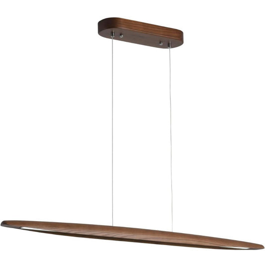 Open box YISDESIGN Wood Linear Pendant Hanging Light Fixture Minimalist Light Linear Chandelier Wood Kitchen Island Lighting 40w Dimmable for Dining R