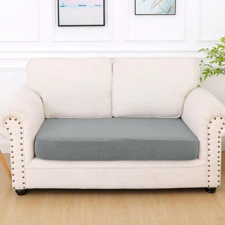 Brand New Smiry Waterproof Sofa Seat Cushion Covers, Stretch Couch Cushion Slipcovers, Fitted Jacquard Furniture Protector for Pets, Kid (Two, Grey)