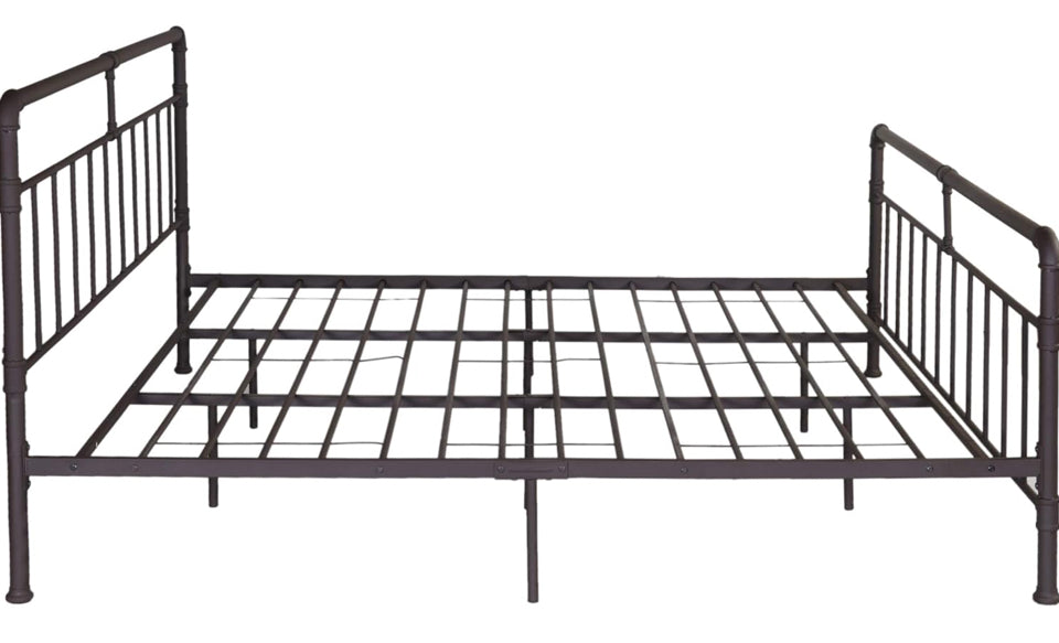 Christopher Knight Home Sally King-Size Iron Bed Frame, Minimal, Industrial, Hammered Copper