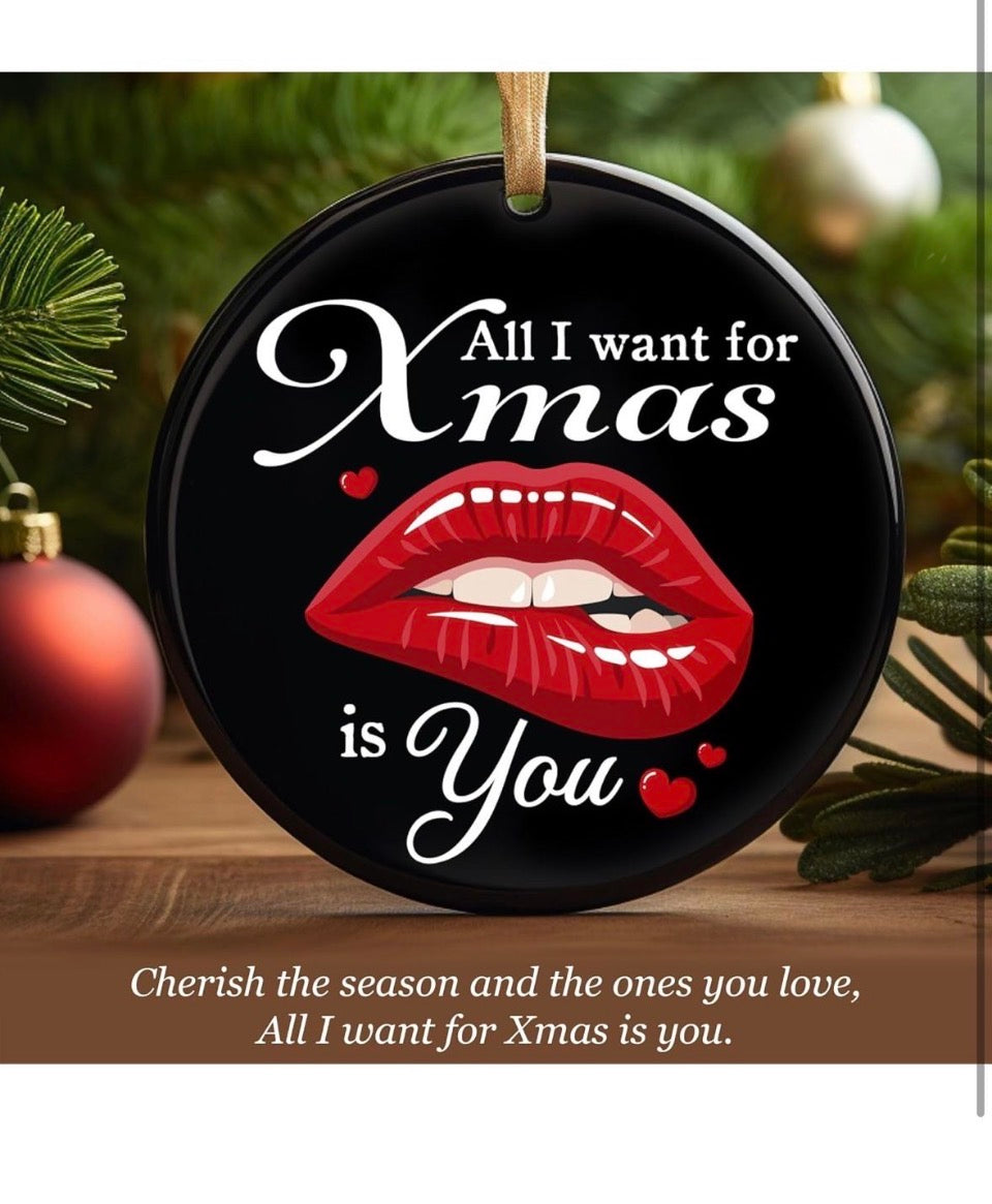 Open Box New MeoDen All I Want for Xmas is You - Couples Christmas Ornament - Ideal Gifts for Men & Couple