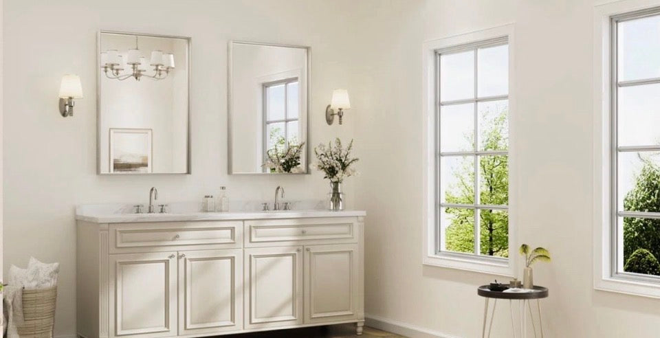 OPEN BOX NEW Stemn 1.6" Thick Bathroom/Vanity Accent Mirror