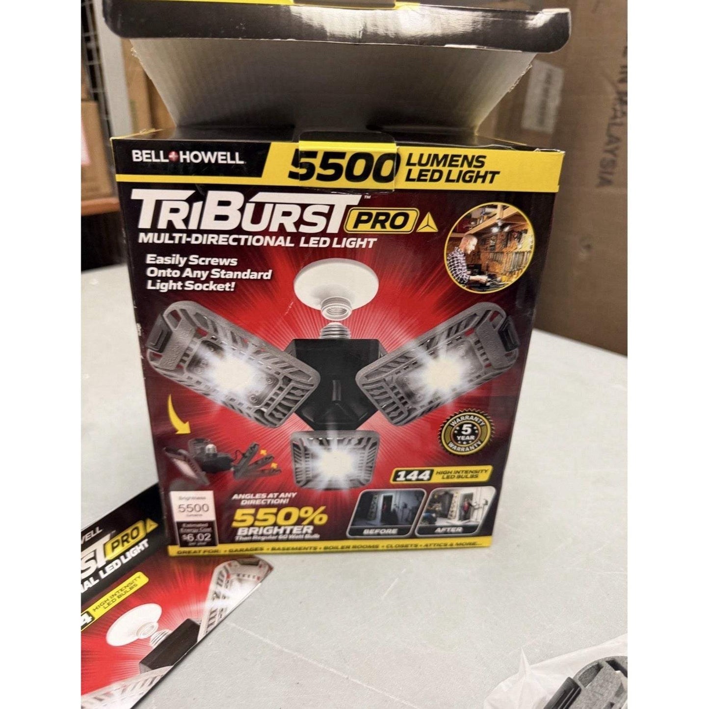Triburst Deluxe 10.5 In. 144 High Intensity LED 5500 Lumens Flush Mount Ceiling Light