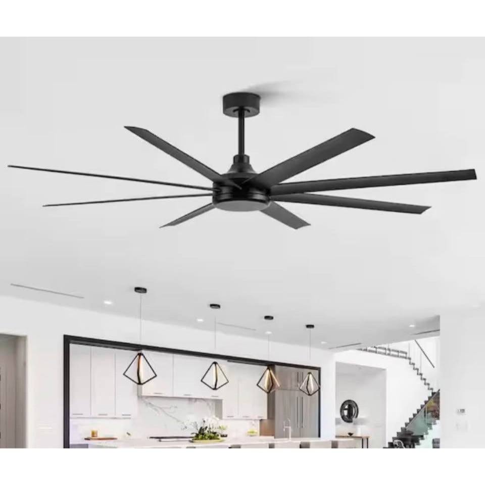 Breezary Melissa 72 in. 6 Fan Speeds Ceiling Fan in Black with Remote Control Included